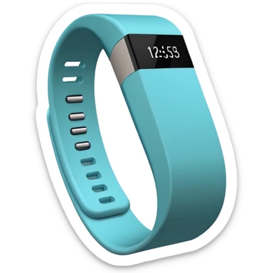 a #00DDC5 fitbit band in the style of an ios emoji  sticker