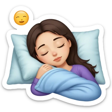 brunette girl sleeping cozy sticker
