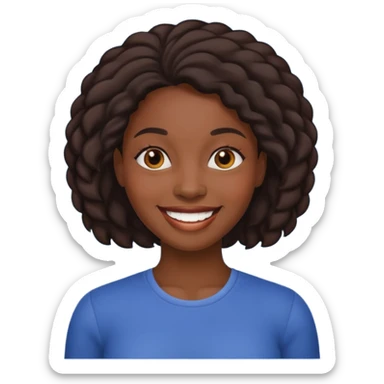 A black women with a massive head sticker