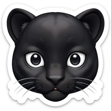 Cute black panther with big pleading eyes sticker