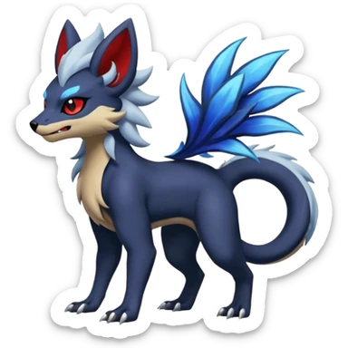 Exotic colorful cool handsome elemental exotic Zorua-Absol-Salandit-fusion (full body) sticker
