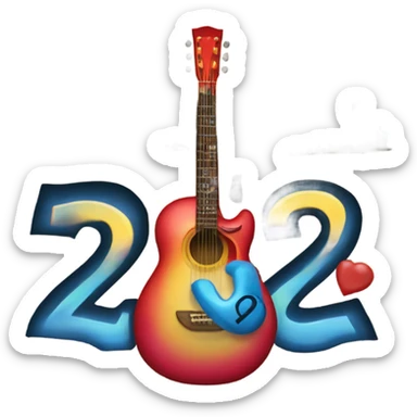 create a 2025 nashville themed emoji in celebration of growth with big bold letters saying 2025 sticker