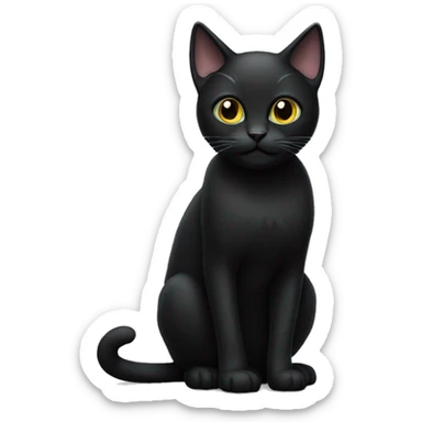 : ( black cat sticker