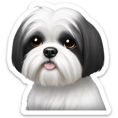 maltese shihtzu black and white sticker
