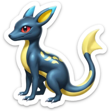 Shiny Salandit-Umbreon-Quilava-Fakémon-hybrid-creature (full body)  sticker