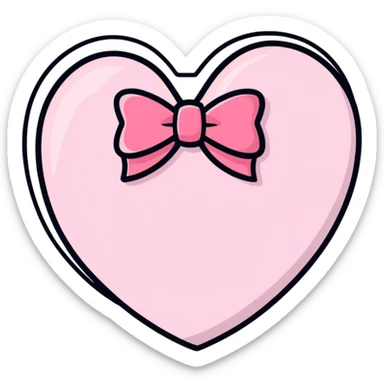 heart thats pink with bow sticker