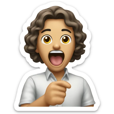 Una cara sacando la lengua con las manos a los lados como haciendo la morisqueta de burla sticker