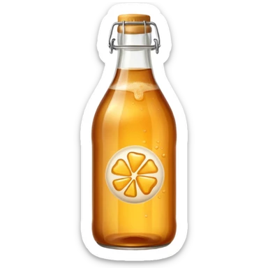 amber fizzy kombucha in glass bottle sticker