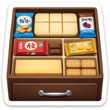 Make Korean noodle and chocolate and biscuits drawer sticker