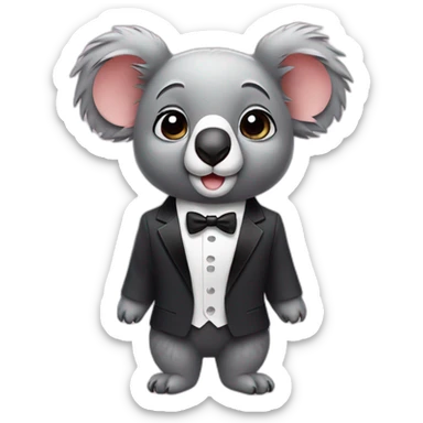 cute small koala wearing tuxedo sticker