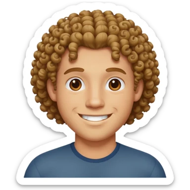 heavy young man with curles sticker