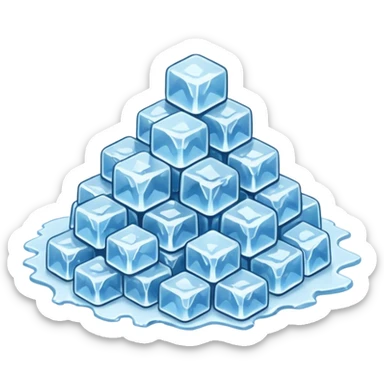 Crushed ice on a pile, really small peaces without real form of ice cubes sticker