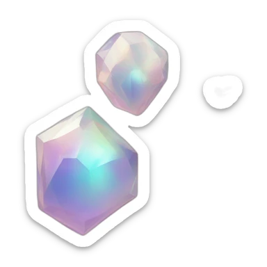 glossy Pastel whitish iridescent glass nebula crystal clusters sticker