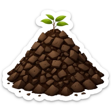 pile of soil with smaller pieces only sticker