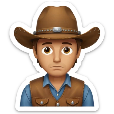 Sad cowboy sticker