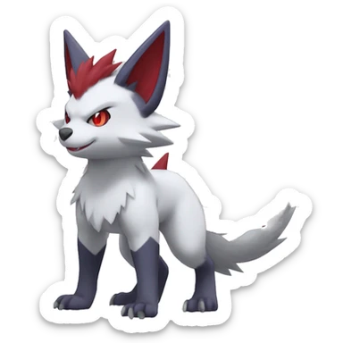 Anthro Cool Edgy Cute Chibi Shiny Zangoose-Zoroark-Fakemon-Pokémon Full Body Detailed High Quality sticker