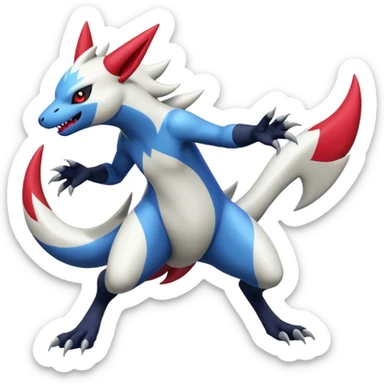 Shiny Vibrant Exotic Colorful Cool Zangoose-Salandit-Absol-fusion sticker