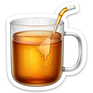 Cup of tea in a glass mug sticker
