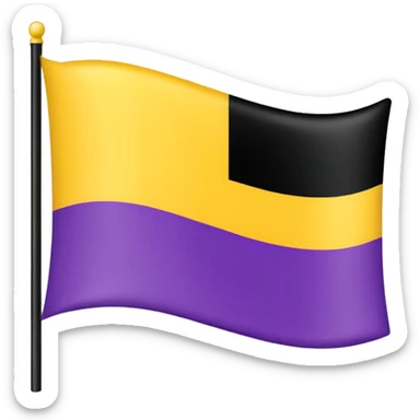 Nonbinary pride flag that goes from the top (black, white ,yellow) to the end (purple) sticker