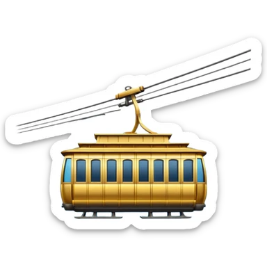 golden aerial tramway resembling the standard cable car emoji sticker