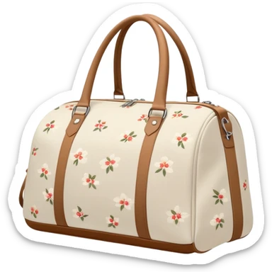 A sports bag with a pale beige print in a small flower sticker