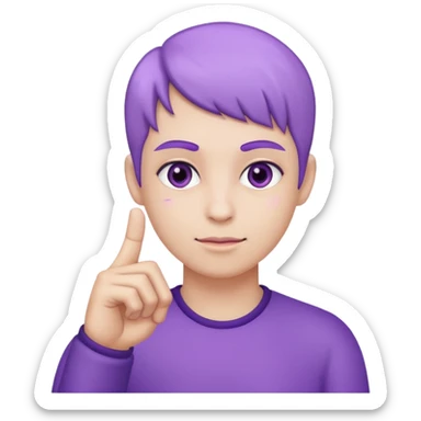 Main violette avec l’Index lever no background sticker