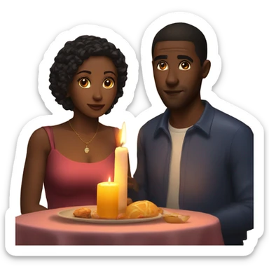 Hyper Realistic Romantic candlelit date sticker