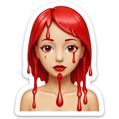 Woman dripping hot wax onto her own skin, controlled pain, ceremonial atmosphere sticker