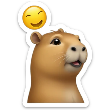 capybara combines with saluting emoji sticker