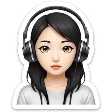 Korean Techno Dj girl sticker