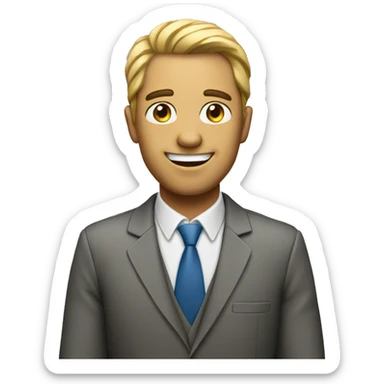 man with job offer sticker