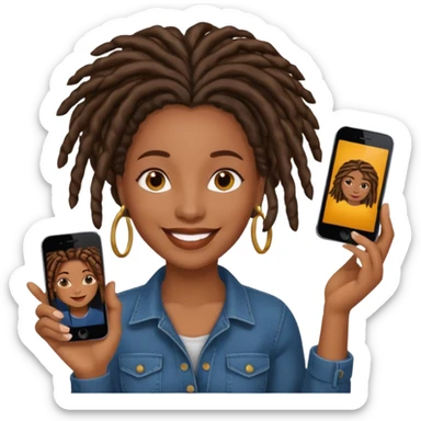 graphic designer with locs black woman sticker