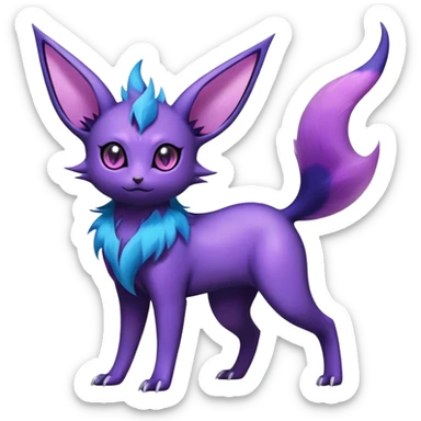 Shiny Dark Ethereal Noibat-Espeon-Umbreon-Nidorino-fusion-hybrid full body sticker