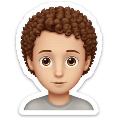 a boy with hazel eyes and curlyish brown hair and a humungos forehead like huuuuuuuuuuuuuge sticker