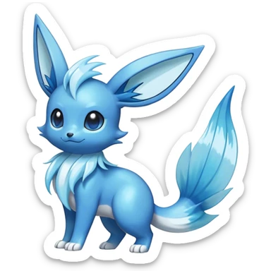 Shiny-Eeveelution-Cute-Fakemon-Water-Pokémon-fusion full body, fin tail sticker