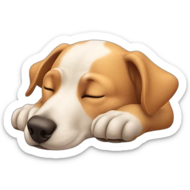 Dog sleeping and drooling sticker
