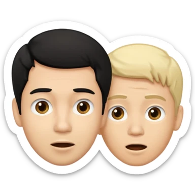 light skin black hair man surprised talking with a light skin and blonde hair man sticker
