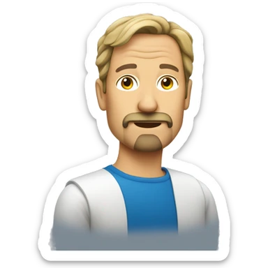 middle aged swedish man with  a stubble goatee sticker