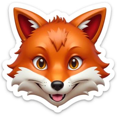 Cinematic Comical Fox Portrait Emoji, Head tilted dramatically with an exaggeratedly amused expression, featuring a striking red Fur with bold white patches and wide, expressive amber eyes filled with playful disbelief, Simplified yet hilariously expressive features, highly detailed, glowing with a slightly sassy glow, high shine, dramatic yet playful, stylized with an air of cheeky mischief, bright and endearing, soft glowing outline, capturing the essence of a spirited and over-the-top fox, so meme-worthy it feels like it could side-eye its way into woodland internet fame instantly! sticker