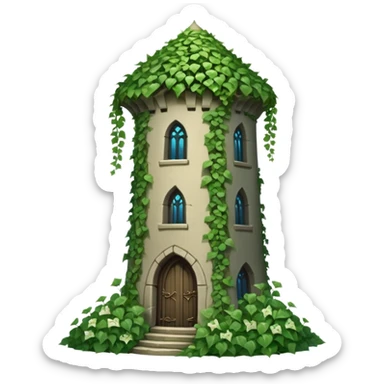 Moon, Elven tower, bindweed, ivy sticker