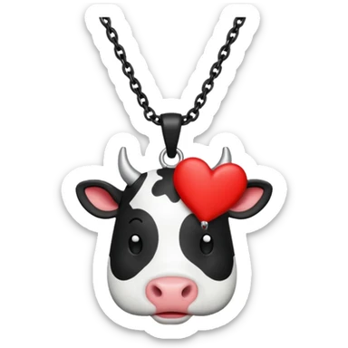 i need combination of this two emojis for making a neckless ❤️🐮  sticker