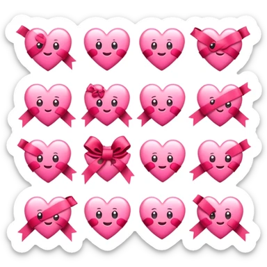 Cute hearts emojis love emojis with ribbons sticker