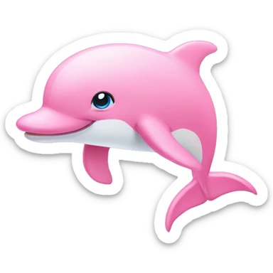 Pink dolphin with wings  sticker