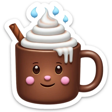 A cute Christ hot chocolate with marshmallows emoji  sticker