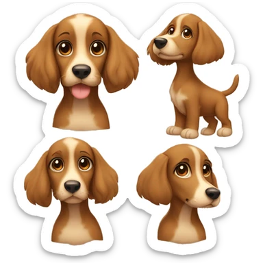 criança menina cabelo marrom claro pele bege olhos azuis com um cachorro sticker