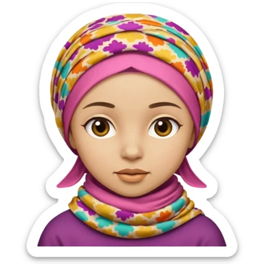 Une fille qui porte une foulare de son tete sans détails de visage  sticker