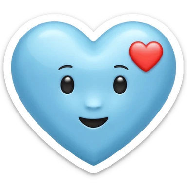 Light blue heart with emijis sticker