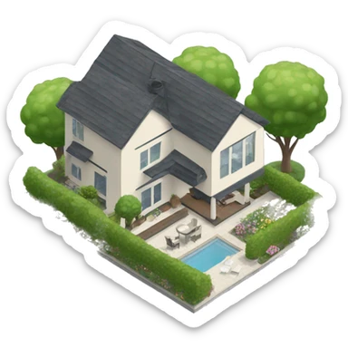 modern house with garden  sticker