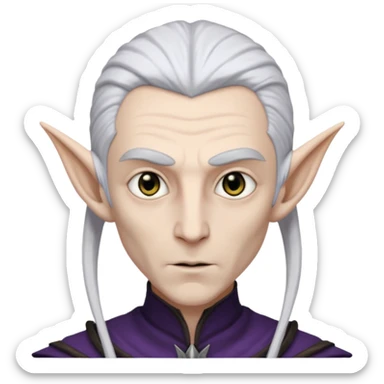 dark elf man, white hair sticker