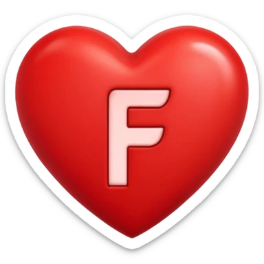 un corazon rojo CON LA LETRA F EN EL CENTRO sticker